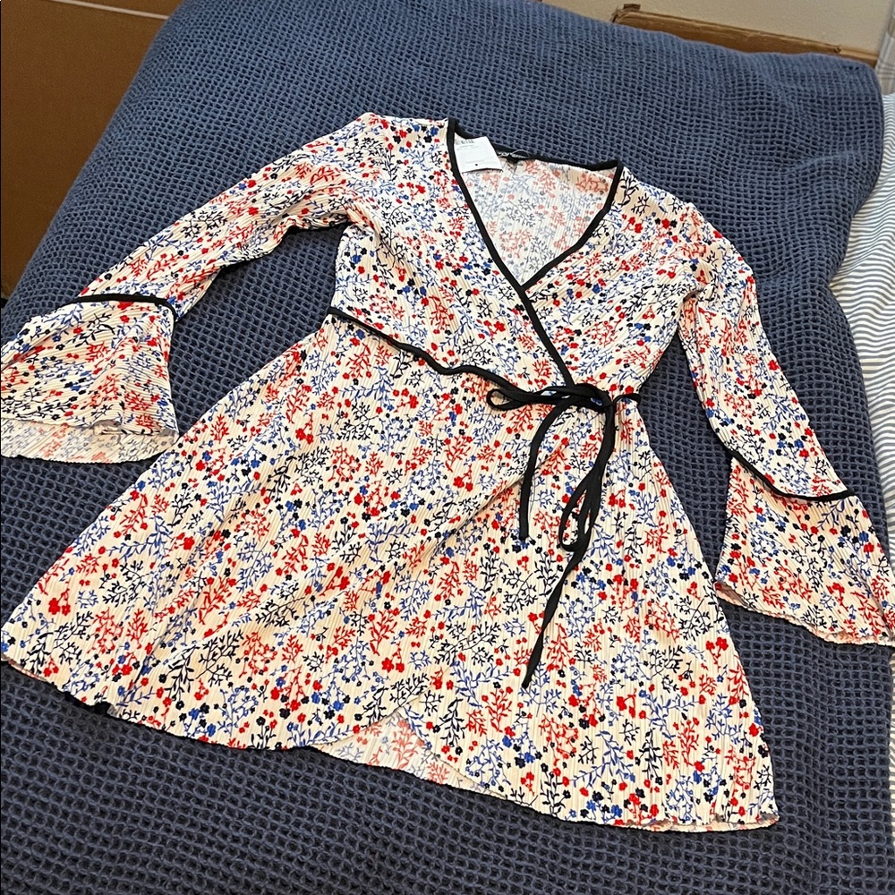 Topshop Floral Wrap Dress